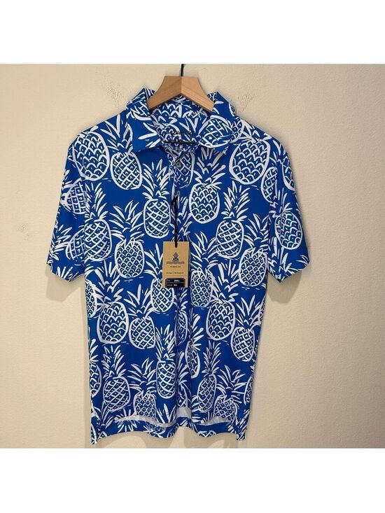 chubbies Other - Chubbies Thigh Napple Polo Men’s Small – All-Over Pineapple Print – Stretch –NWT